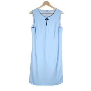 Etcetera Sheath Dress 4 Baby Blue Tailored Sleeveless Business Chic Preppy